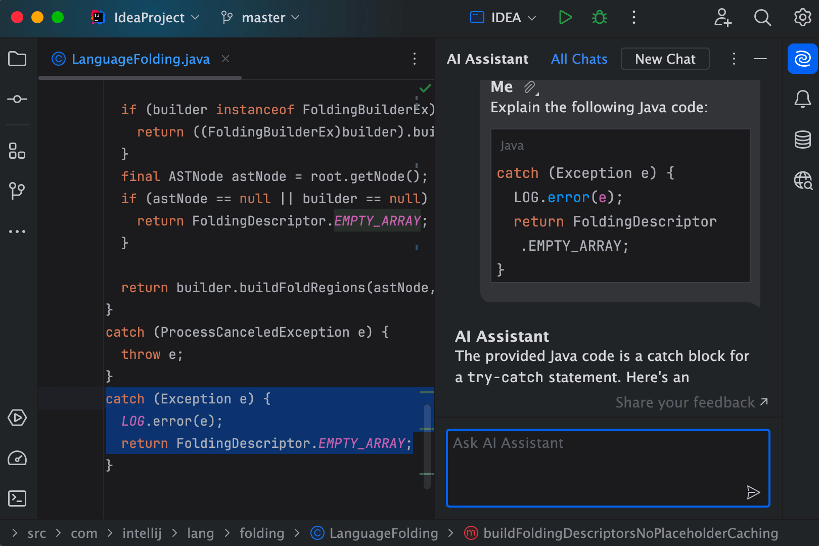 screenshot of IntelliJ IDEA